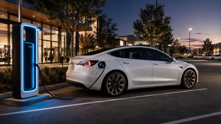 Şarj istasyonunda şarj edilen elektrikli araç ve maliyet göstergesi