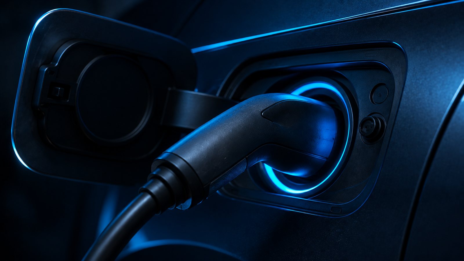 Elektrikli arac sarj konnektoru ve sarj girisi yakin cekim