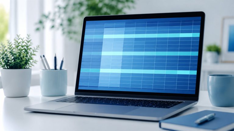 Excel formülleri ile çalışılan tablo ekranı açık dizüstü bilgisayar