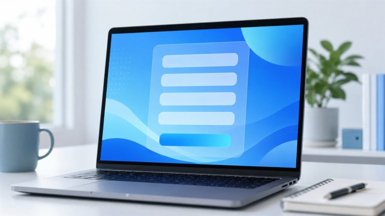 Gmail hesap açma formunun açık olduğu dizüstü bilgisayar