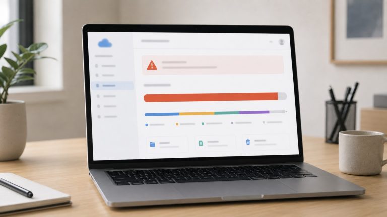 Google Drive depolama alanı dolu uyarısı ve kullanım grafiği
