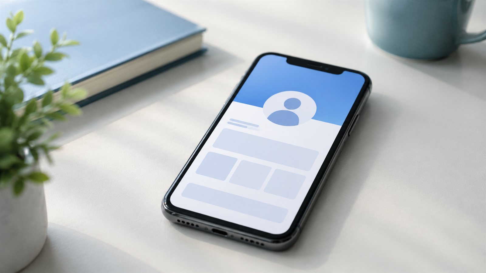 Instagram hesap silme için boş profil ekranı gösteren telefon