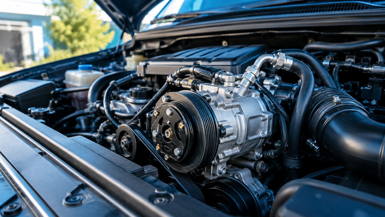 Araba kliması soğutmuyorsa kontrol edilen motor bölmesindeki kompresör