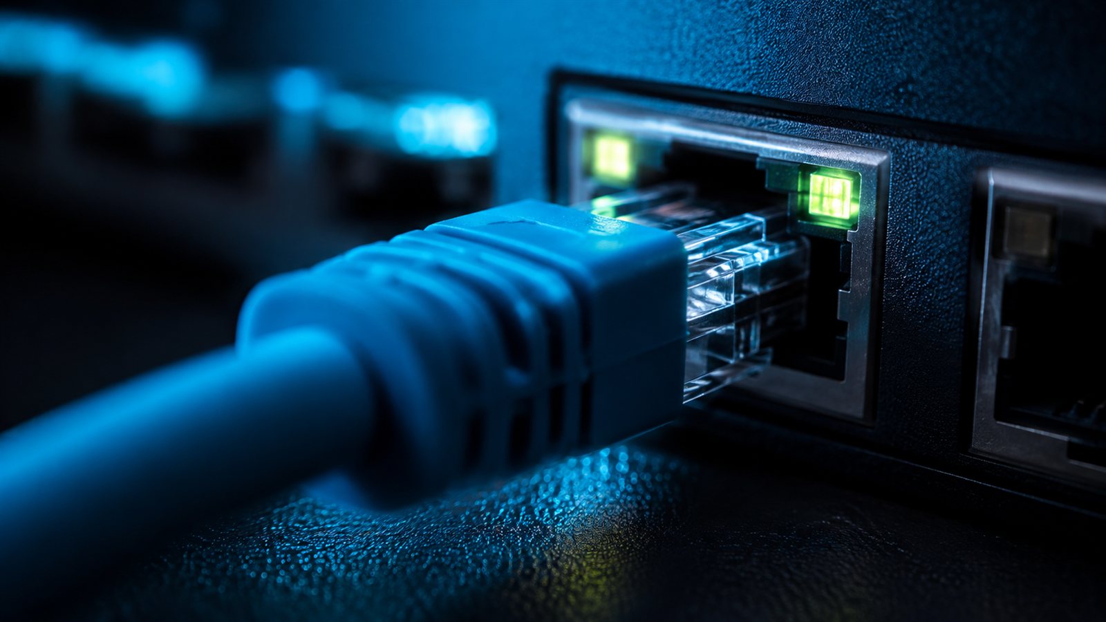 Ag portuna takili ethernet kablosu yakin cekim