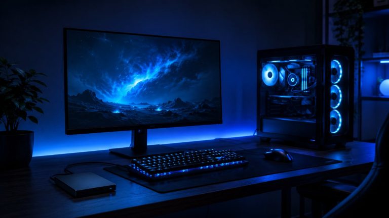 Oyun kaydı yedekleme için harici disk bağlı oyun bilgisayarı