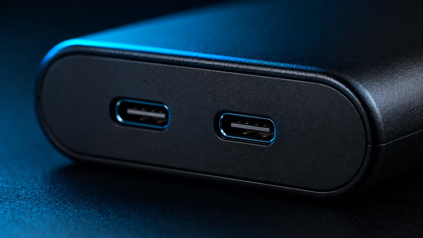Powerbank uzerindeki USB-C portlari yakin cekim
