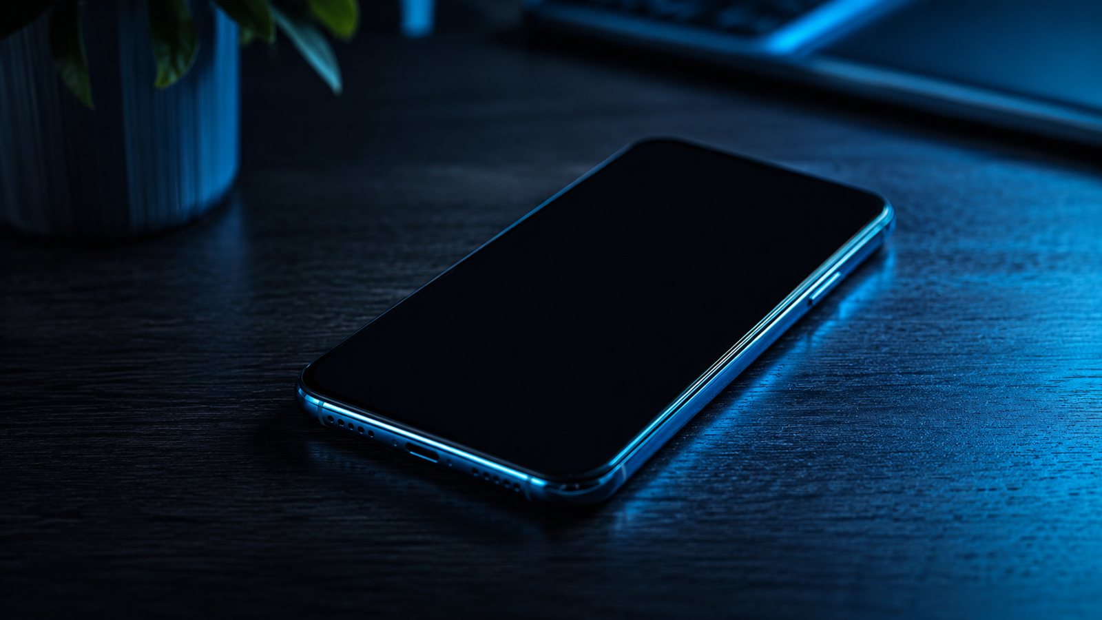 Telefon kendi kendine kapanıyor sorununu gösteren siyah ekranlı telefon