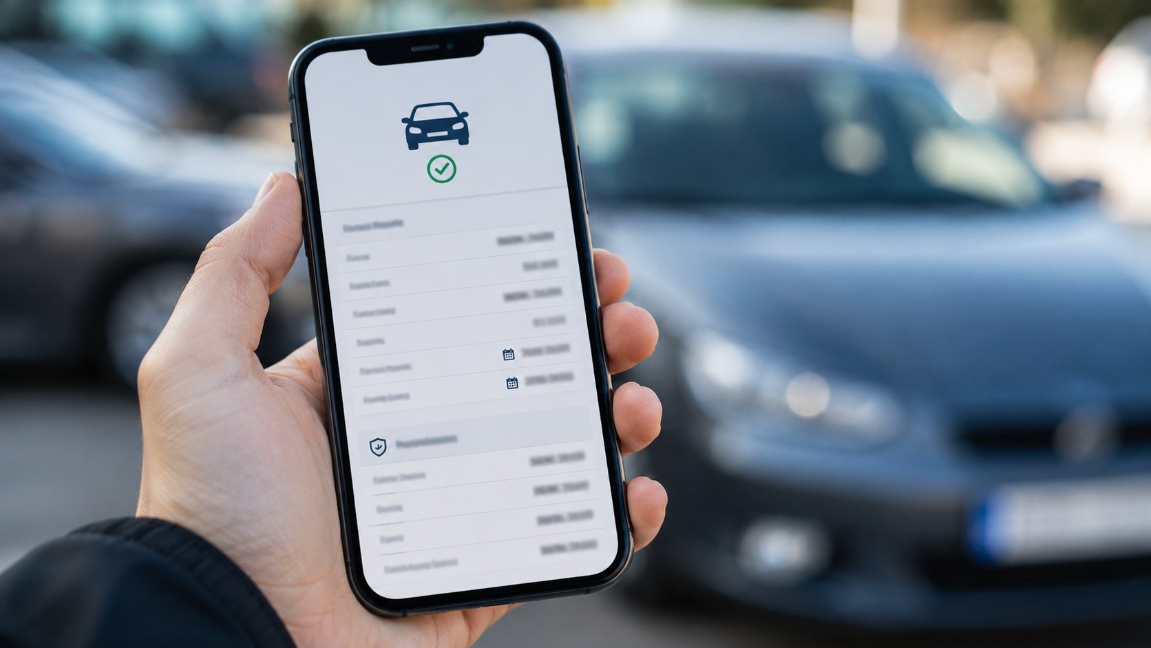 Trafik sigortası sorgulama ekranı açık telefon
