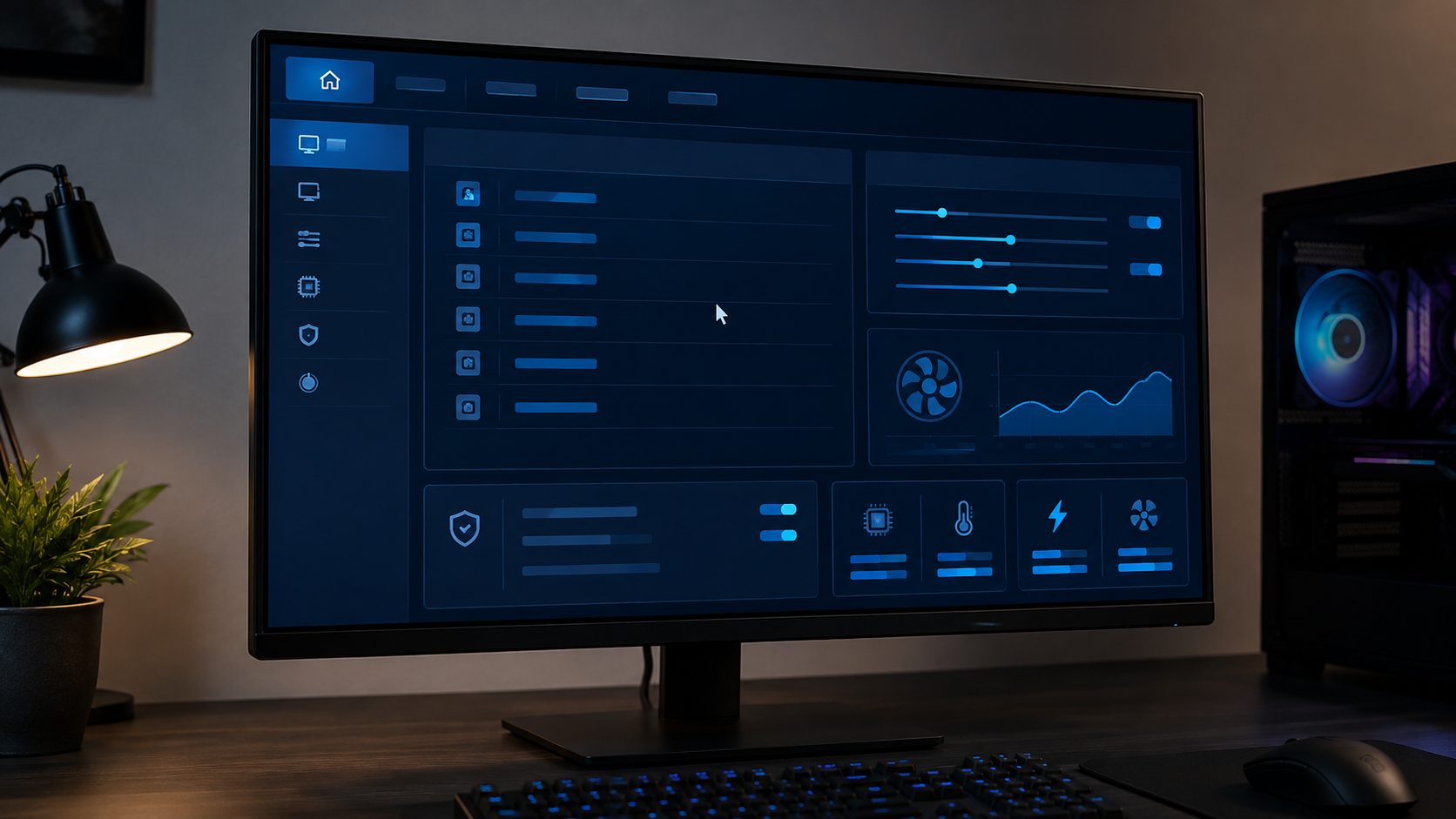 Fare destekli grafik UEFI kurulum arayüzünün ekrandaki görünümü