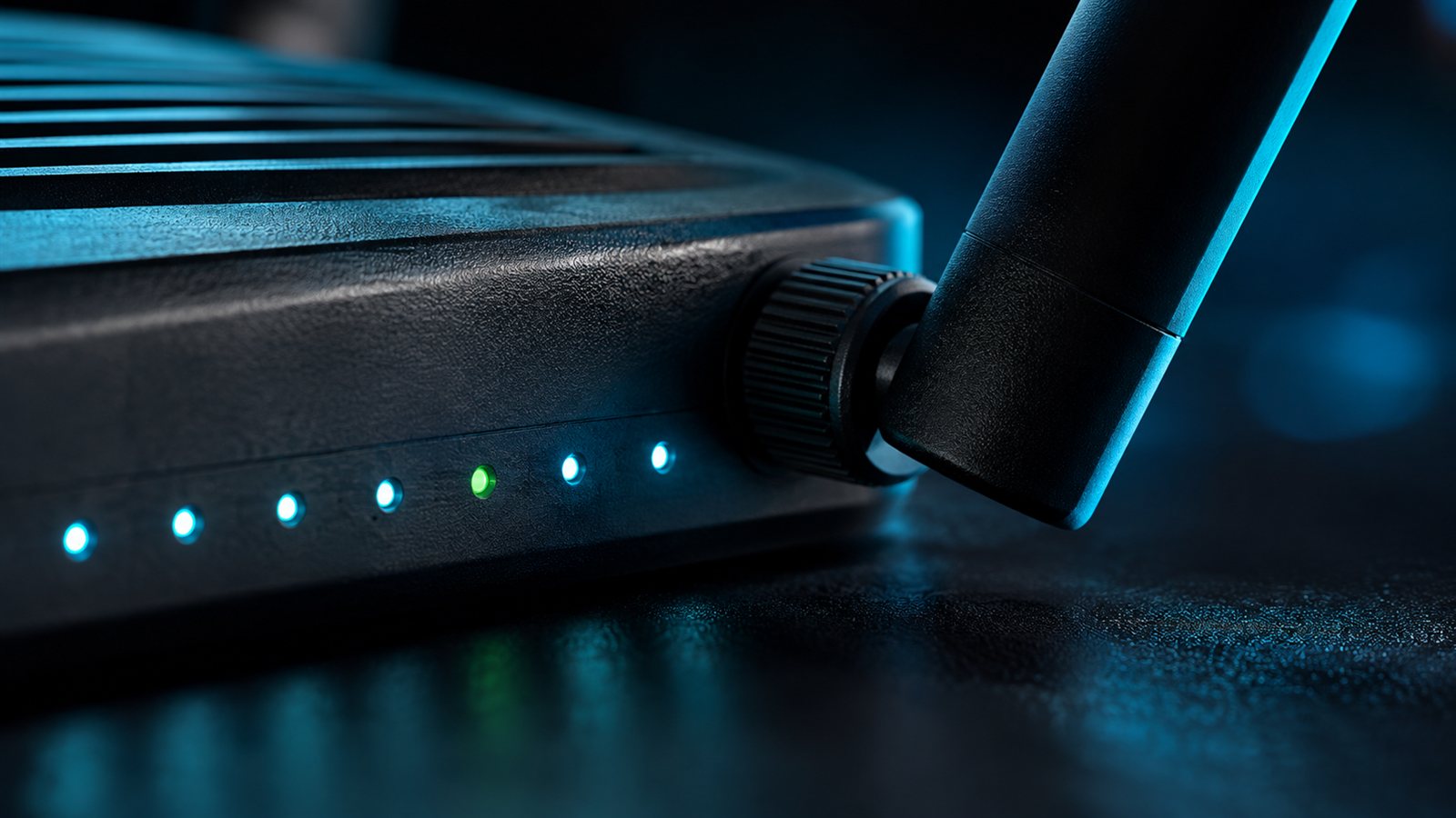 Modem anteni ve durum isiklari yakin cekim