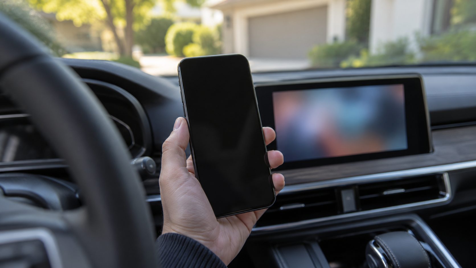 Phone and dashboard screen in a parked car when Bluetooth won't unpair from the car